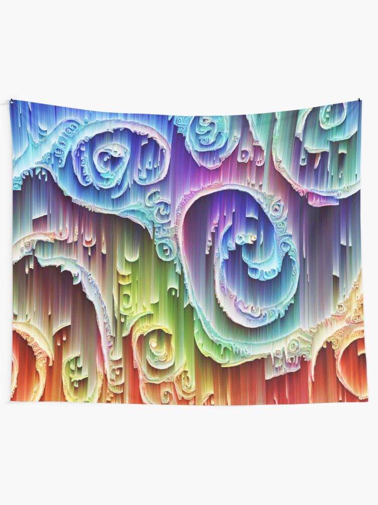 Alternate view of DeepDream Tomato Steelblue 5x5K v9 Tapestry