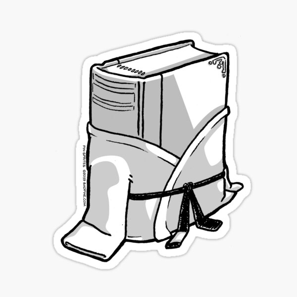 Pin-Sprites - Book in a Gi - Black and White/ No-Face Sticker