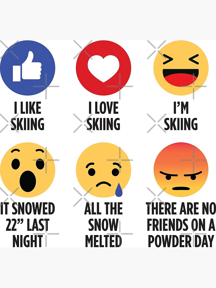 "Skiing Emojis" Poster for Sale by GobaFineArts Redbubble