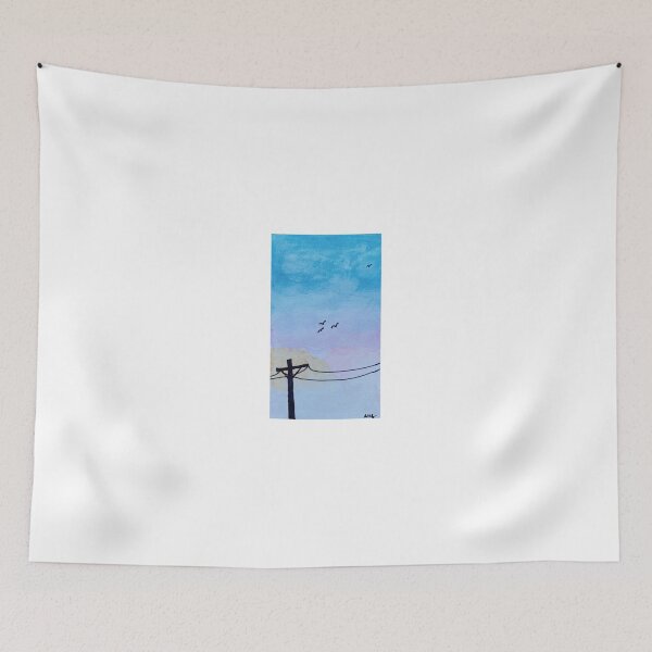 Item preview, Watercolor sunset with powerlines designed and sold by amfabricante.