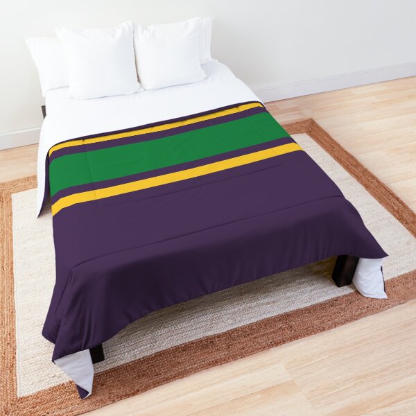 Purple, Gold, & Green Power Stripe Comforter