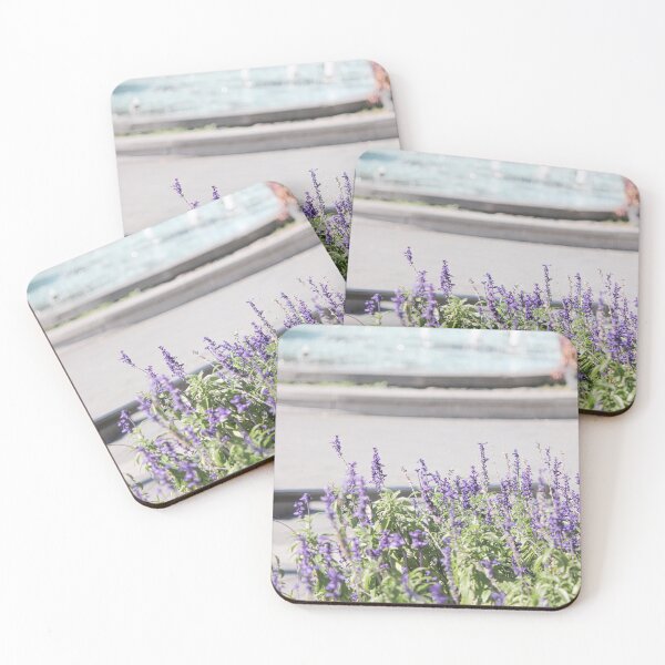 Item preview, Purple flowers by the water fountain designed and sold by stina-bee.