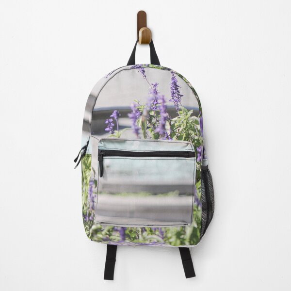 Item preview, Purple flowers by the water fountain designed and sold by stina-bee.