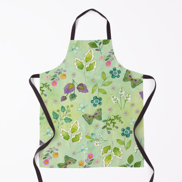 Item preview, Butterfly floral botanical on green   designed and sold by Sue Zipkin.