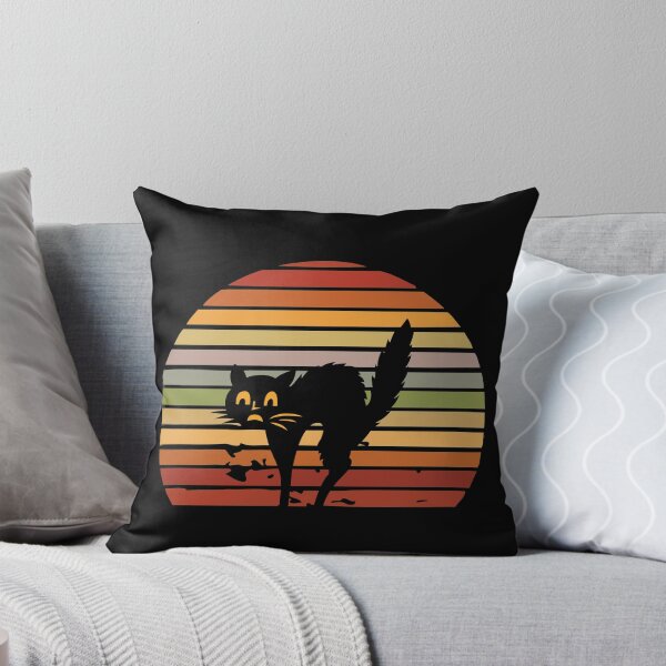 Item preview, Scared Black Cat Retro Sunset Synthwave designed and sold by CarpeDiemLife.