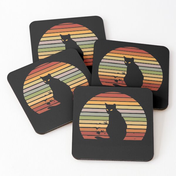 Item preview, Black Cat Retro Sunset Synthwave designed and sold by CarpeDiemLife.