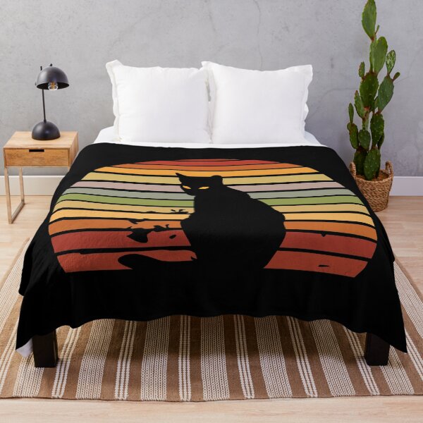Item preview, Black Cat Retro Sunset Synthwave designed and sold by CarpeDiemLife.