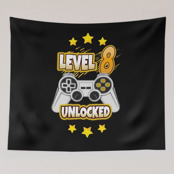 Item preview, Level 8 Unlocked. 8th Birthday Gamer Eight years old party designed and sold by jorgeurbina.