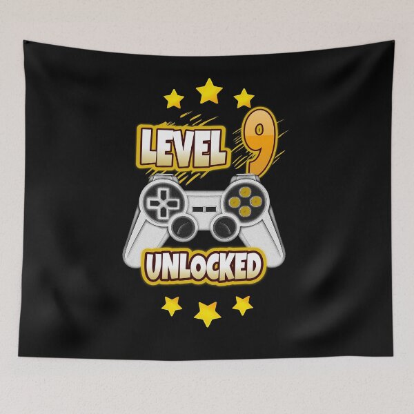 Item preview, Level 9 Unlocked. 9th Birthday Gamer Nine years old party designed and sold by jorgeurbina.