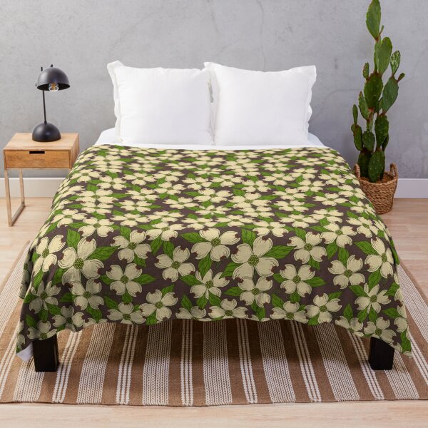North Carolina Dogwood | Yellow Throw Blanket