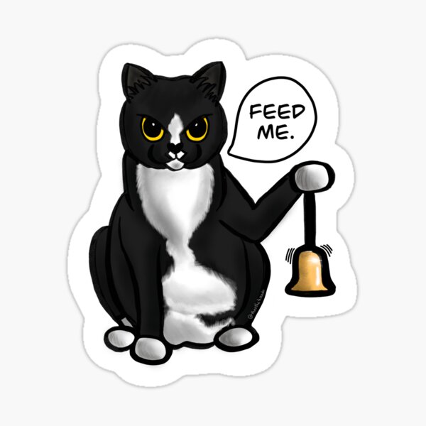 Fat Black Cat Sticker, 3 Fatty Kitty, Fat Cat, Black Cat, Cute