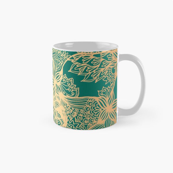 Item preview, Teal Green and Gold Mandala Patterns designed and sold by Julie Erin Designs.
