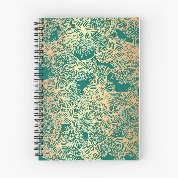 Item preview, Teal Green and Gold Mandala Patterns designed and sold by Julie Erin Designs.