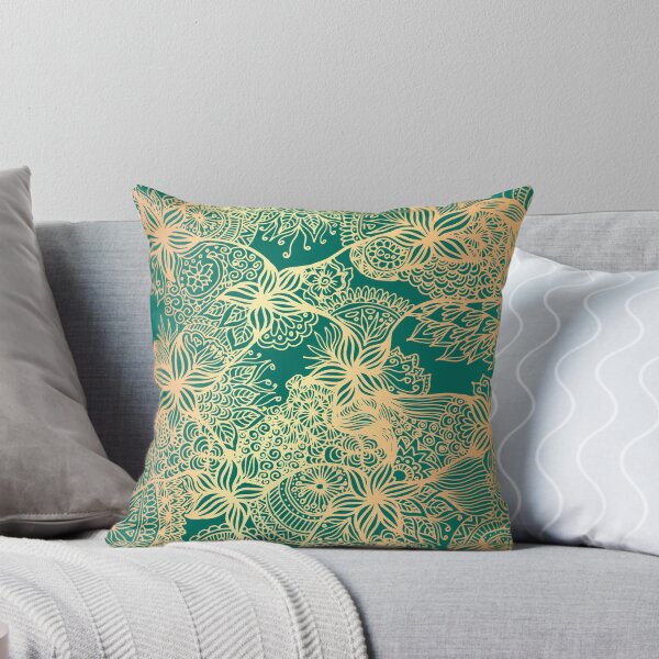 Item preview, Teal Green and Gold Mandala Patterns designed and sold by Julie Erin Designs.