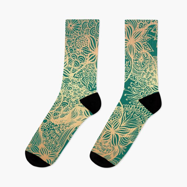 Item preview, Teal Green and Gold Mandala Patterns designed and sold by Julie Erin Designs.
