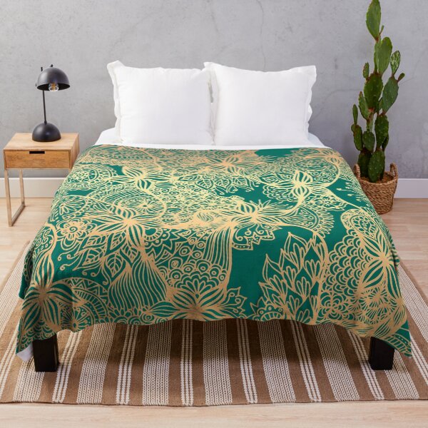 Item preview, Teal Green and Gold Mandala Patterns designed and sold by Julie Erin Designs.