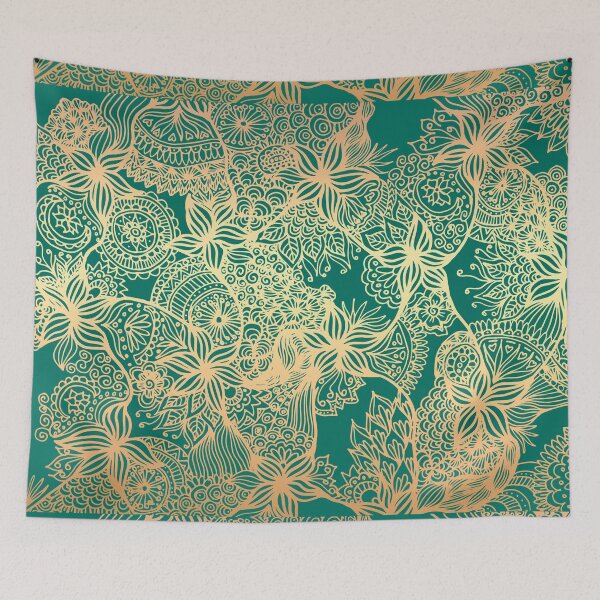Item preview, Teal Green and Gold Mandala Patterns designed and sold by Julie Erin Designs.