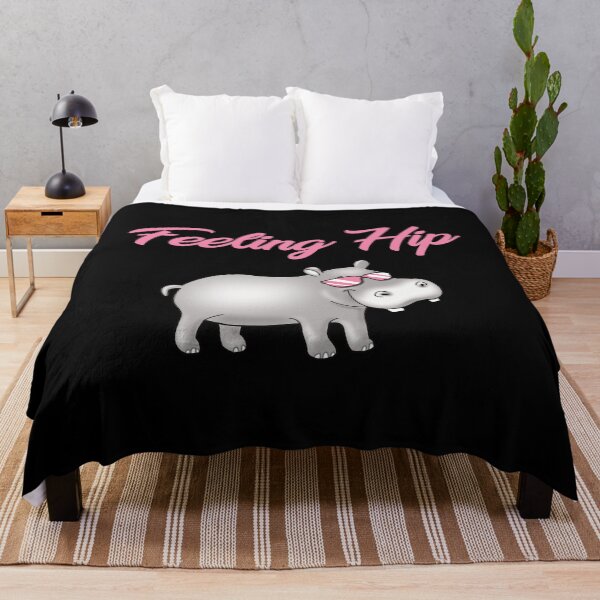 Item preview, Feeling Hip Hippopotamus Hippo pink on black designed and sold by pablomendoza.