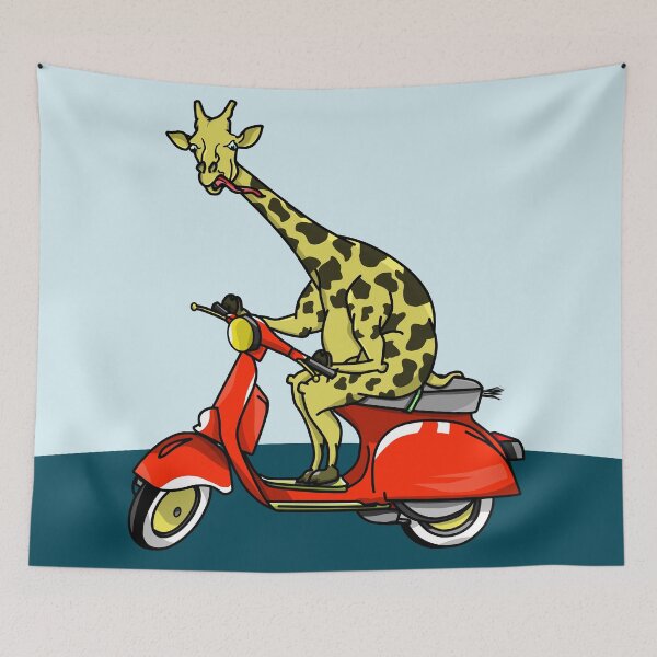 Item preview, Giraffe Riding A Moped designed and sold by piedaydesigns.