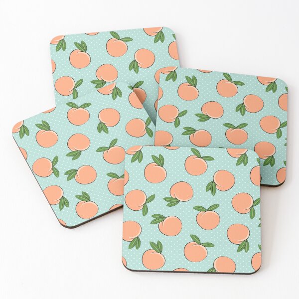 Item preview, Peaches on Teal Polka Dots designed and sold by littlearrow.