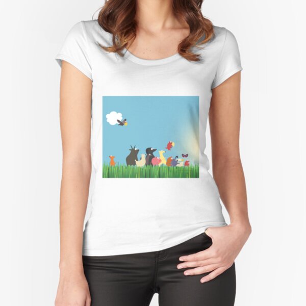 What's happening on the farm? Kids collection Fitted Scoop T-Shirt