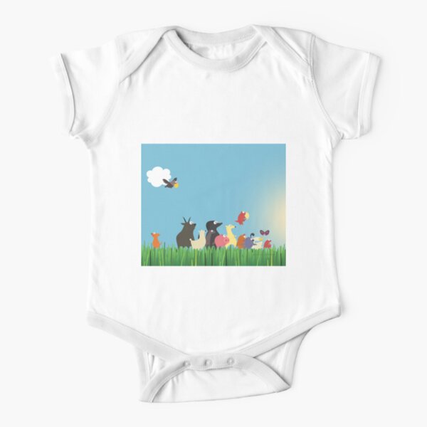 What's happening on the farm? Kids collection Short Sleeve Baby One-Piece