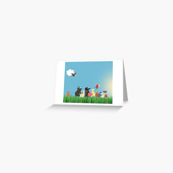 What's happening on the farm? Kids collection Greeting Card
