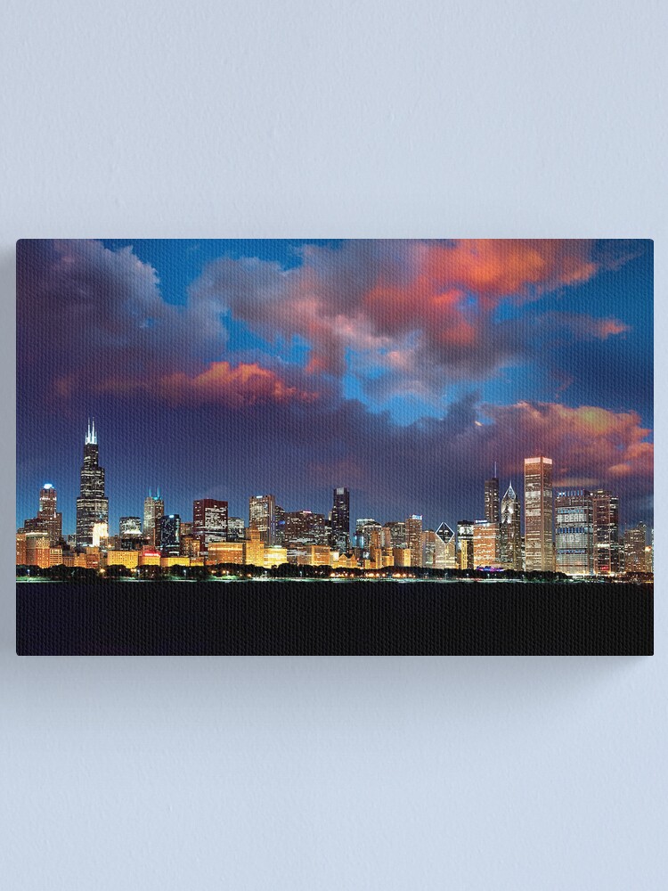 "Chicago Skyline Sunset" Canvas Print For Sale By Vidin2005 | Redbubble