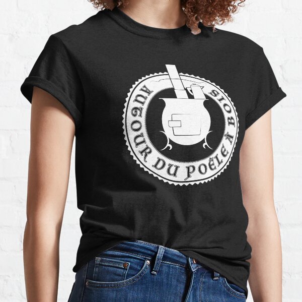 Logo Autour du poêle à bois (blanc) T-shirt classique
