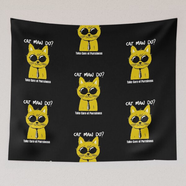 Item preview, Cat Man Do? Take Care of Purrsiness. Funny Cat Pun. designed and sold by shirtdan.