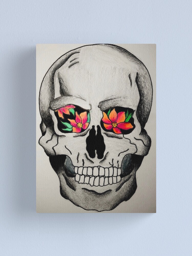 "Flower skull" Canvas Print for Sale by maddiekcreates Redbubble