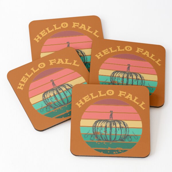 Item preview, Hello Fall Pumpkin Retro Sunset Synthwave -  designed and sold by CarpeDiemLife.