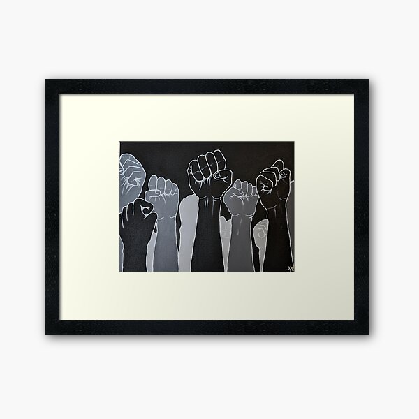 Fists up | Power to the people | Black lives matter Framed Art Print