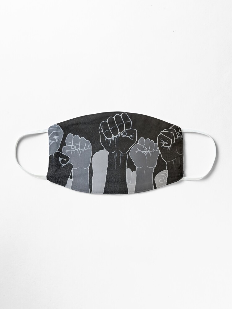 Alternate view of Fists up | Power to the people | Black lives matter Mask