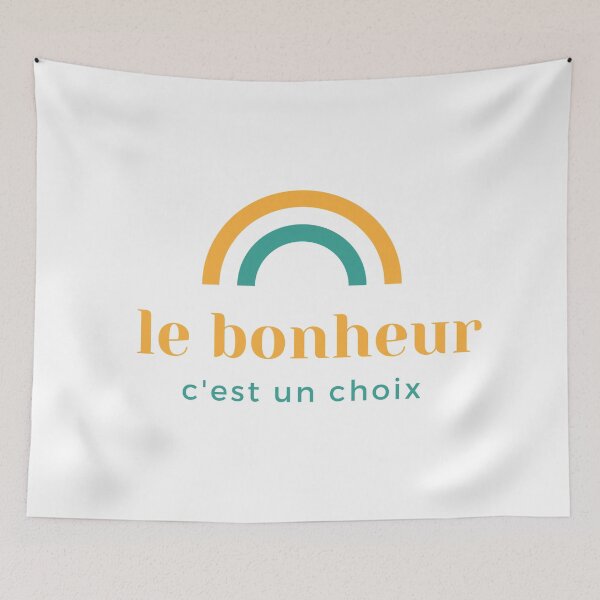 Item preview, Happiness is a Choice Rainbow French quote designed and sold by linedesigns.