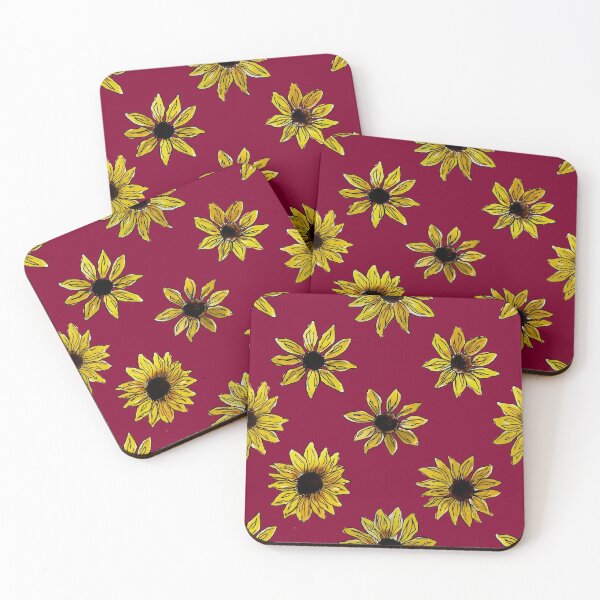 Item preview, Watercolor Sunflowers on Burgundy designed and sold by Melody-Rain-Art.