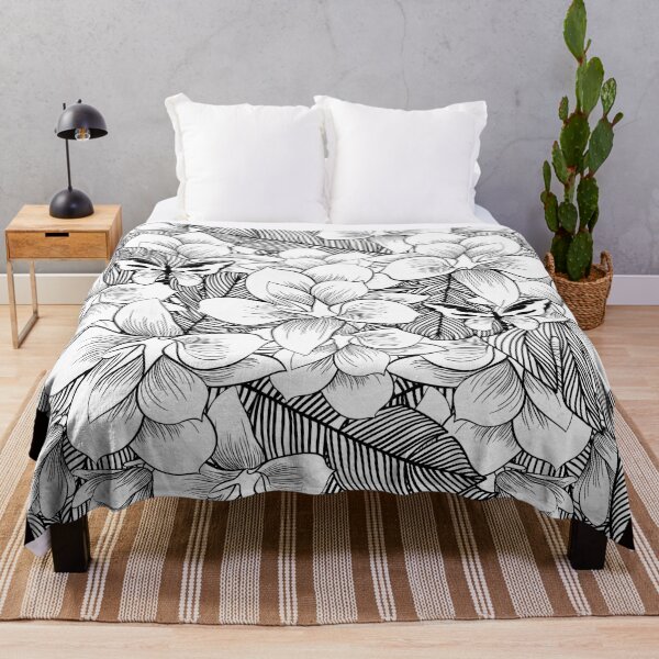Item preview, Black and white flower leaf print designed and sold by Lisa Johnson.