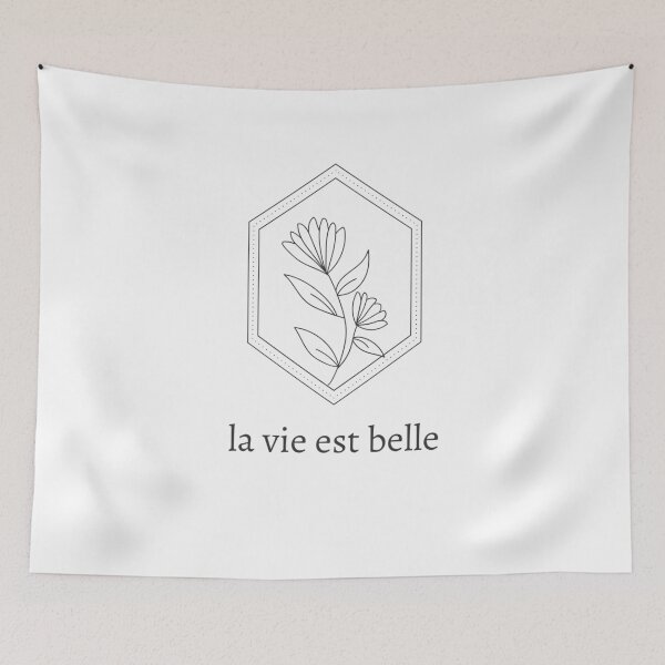 Item preview, La Vie est Belle black French quote designed and sold by linedesigns.