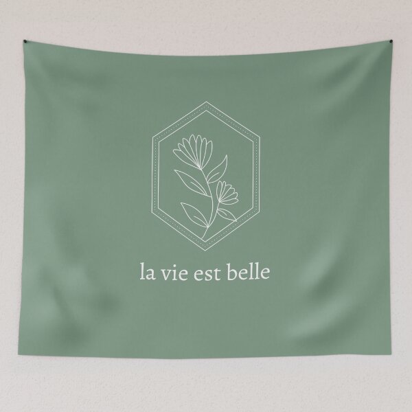Item preview, La Vie est Belle white French quote designed and sold by linedesigns.