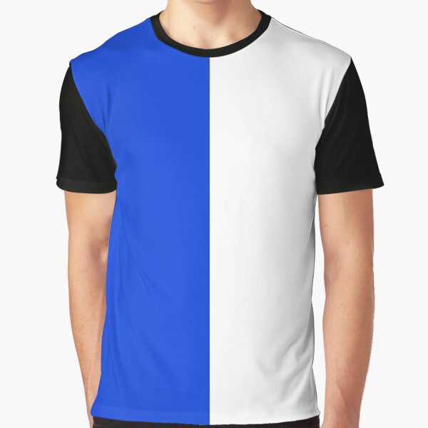 Half Dark Blue Half White Miniskirt Graphic T-Shirt