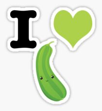 Cute Kawaii I Heart Zucchini Sticker