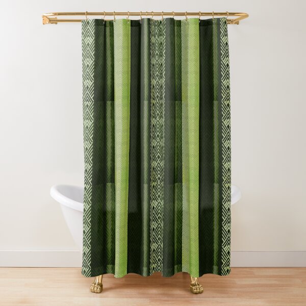 Copy of Art Deco: Green Leaf Shower Curtain