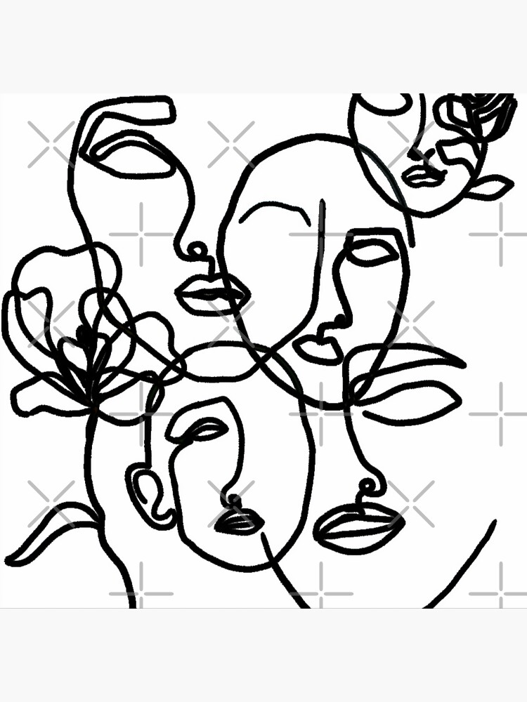 "Black and white Aesthetic line art" Sticker by Milla0103 Redbubble