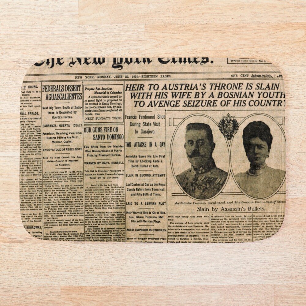 Old Newspaper, ur,bathmat_flatlay_small,square,1000x1000