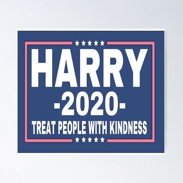 Item preview, Harry 2020 President Treat People With Kindness, Pink and Blue designed and sold by Rose Kelly.