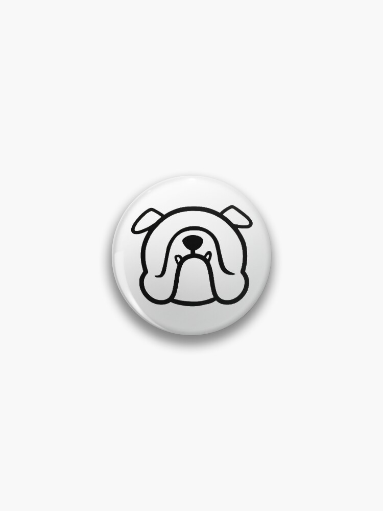 English Bulldog face silhouette - Bully dog breed bias - red and black  Sticker for Sale by smooshfaceutd