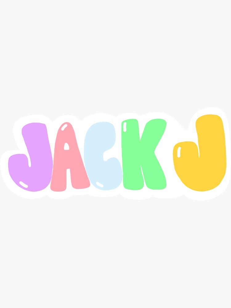 "jack j bubble letters (jack johnson)" Sticker by lottaluv Redbubble