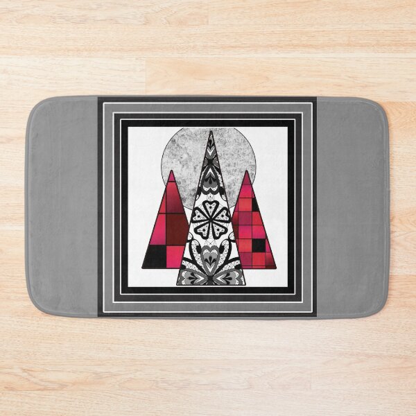 Item preview, Art design geometric pattern in black,grey and red tones. designed and sold by fuzzyfox.