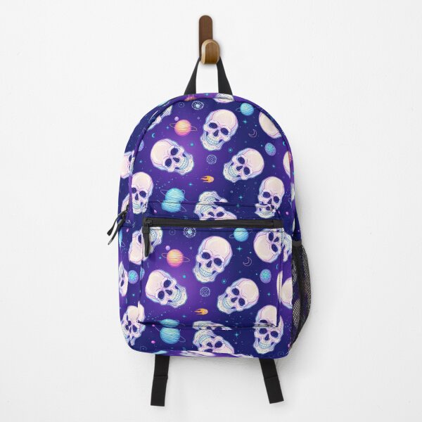 Item preview, Seamless background: Cartoon iridescent skulls, planets, cosmic symbols. designed and sold by YanaZvereva.