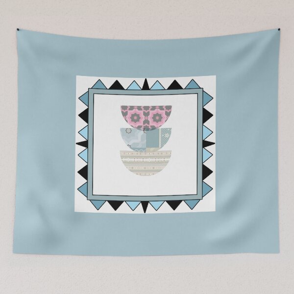 Item preview,   Art design Geometric pattern in blue, pink colours. designed and sold by fuzzyfox.